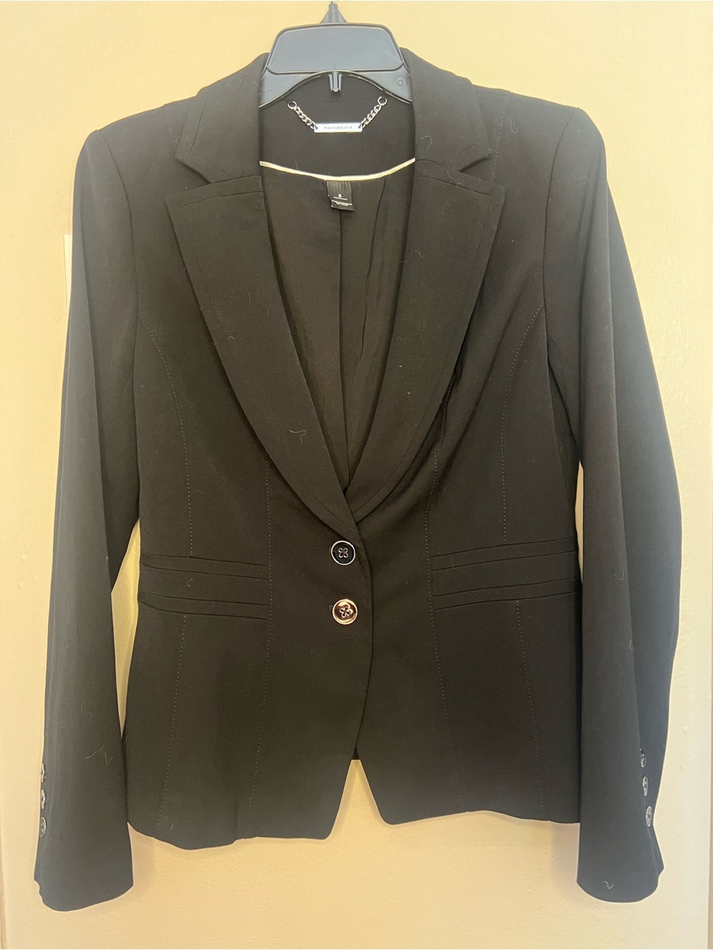 White House Black Market Black Tailored Blazer Jacket Size 8